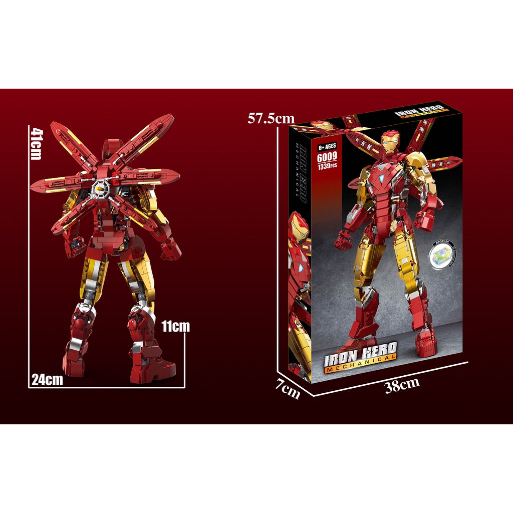 New Đồ chơi Lắp ráp Mô hình siêu anh hùng Super Marvel Iron Man MK85 Mecha Tony Stark 6009