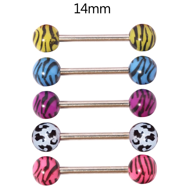 Khuyên Xỏ Lưỡi Bằng Thép Không Gỉ Acrylic Thời Trang Dành Cho Nam Nữ