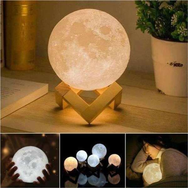 Đèn ngủ mặt trăng Moonlight 3D; đủ màu size 10cm, 12cm, 15cm, 18cm, 20cm có điều khiển, tặng đế gỗ, dây sạc