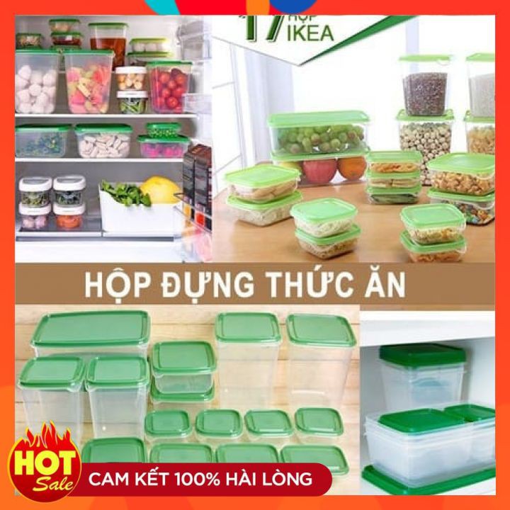 Bộ Hộp 17 Món  - Set 17 Hộp Nhựa Cao Cấp Đựng Thực Phẩm Bảo Quản Tủ Lạnh [XẢ KHO]