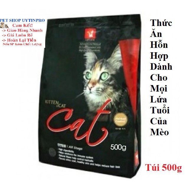 THỨC ĂN HỖN HỢP HOÀN CHỈNH CHO MÈO Cat's Eye Kitten & Cat Túi 500g Xuất xứ Hàn Quốc