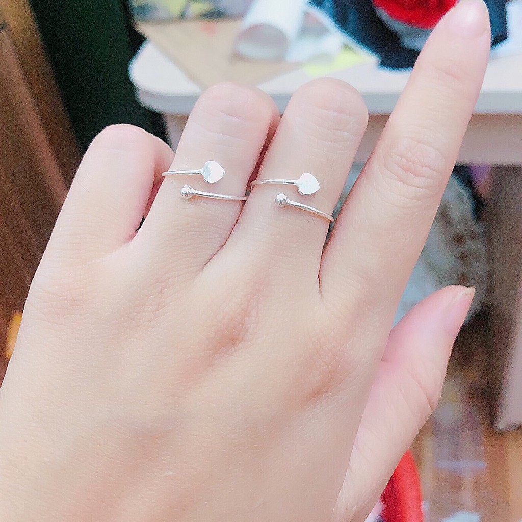 Nhẫn nữ bạc ta, nhẫn tim bi xả kho không lợi nhuận để lấy tương tác