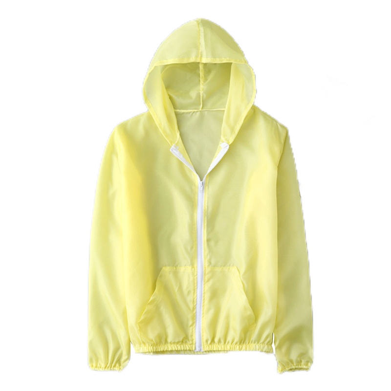 Áo Khoác Tay Dài Có Nón Khóa Kéo Che Phủ Toàn Diện Chống Tia UV Cho Nữ