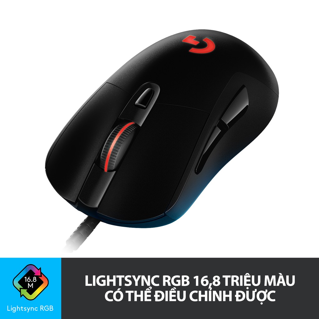 Chuột chơi game có dây Logitech G403 HERO - 16.000 DPI, Chiếu sáng RGB