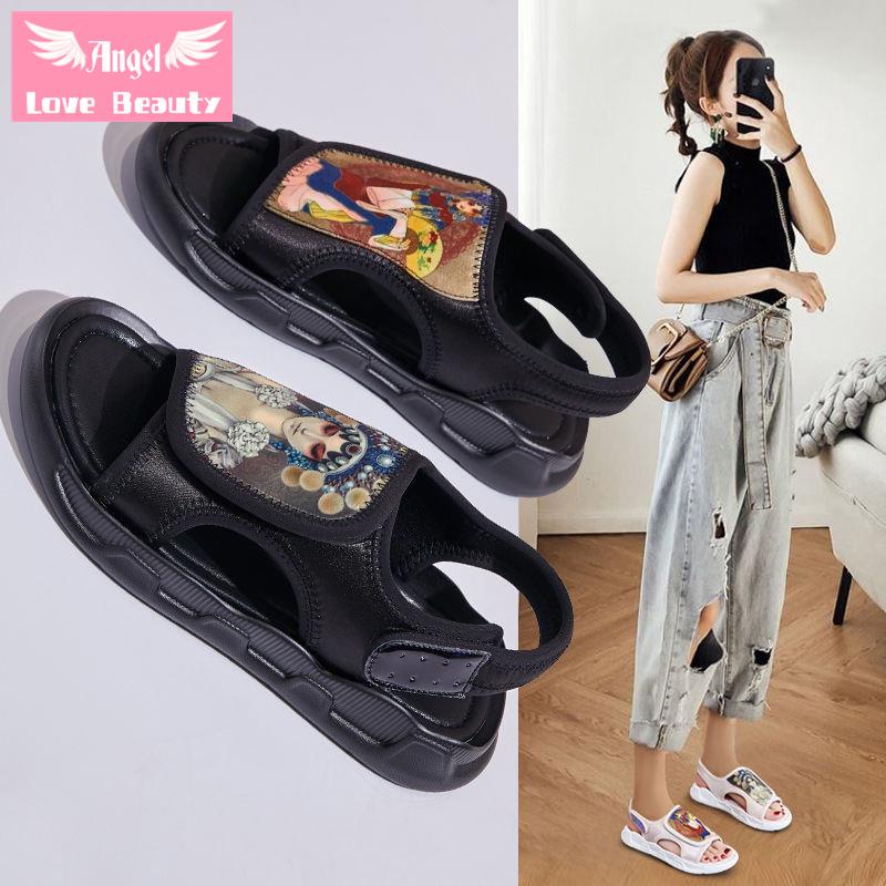 Giày Sandal Thể Thao Đế Bằng Siêu Nhẹ Chống Trượt Thời Trang Đi Biển 2022 Cho Nữ