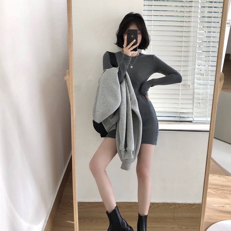 Set Áo Hoodie Lửng Phối Chân Váy Ngắn Thời Trang Thu Đông 2020 Cho Nữ