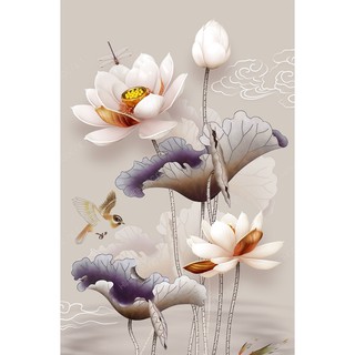 Tranh dán tường 3d hoa sen BINBIN SN72