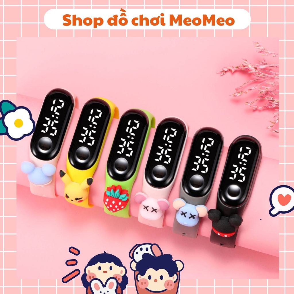 Đồng hồ điện tử Led cho trẻ em nhân vật hoạt hình ngộ nghĩnh silicon ĐỦ MẪU nam nữ unisex thể thao chống nước