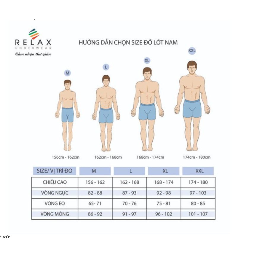 Quần lót đùi nam Relax Cotton Thấm hút thoáng mát RLU061