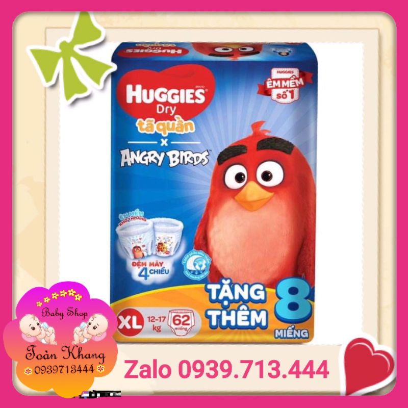 ♨️TẶNG THÊM 8 MIẾNG_TÃ QUẦN HUGGIES ĐỦ SIZE M74+8/L68+8/XL62+8/XXL56+8