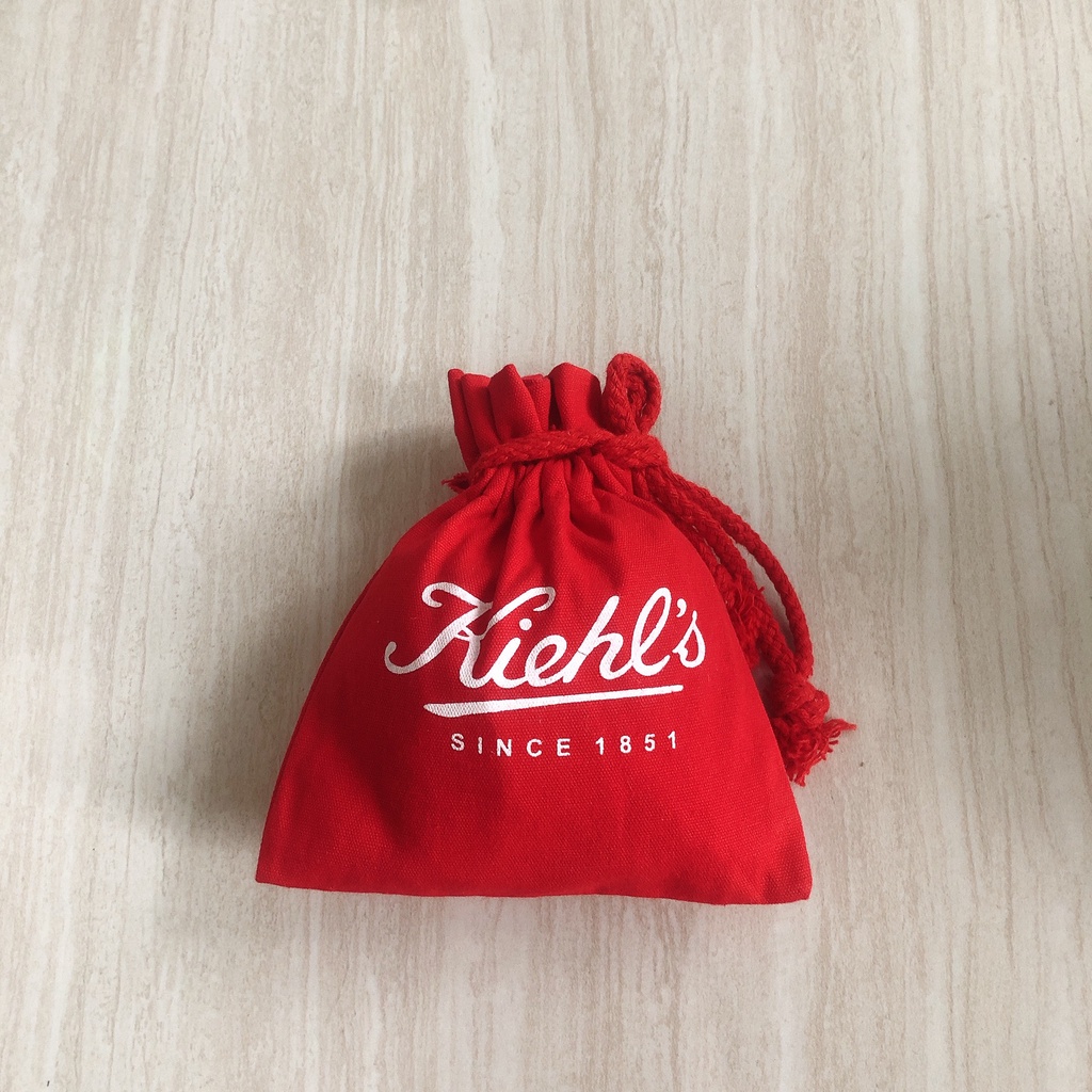 Túi mỹ phẩm rút dây màu đỏ Kiehl's nhỏ gọn size du lịch