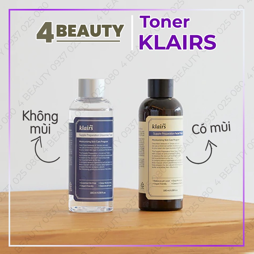 Nước Hoa Hồng Klairs Cho Da Nhạy Cảm 180ml Supple Preparation Facial / Unscented Toner