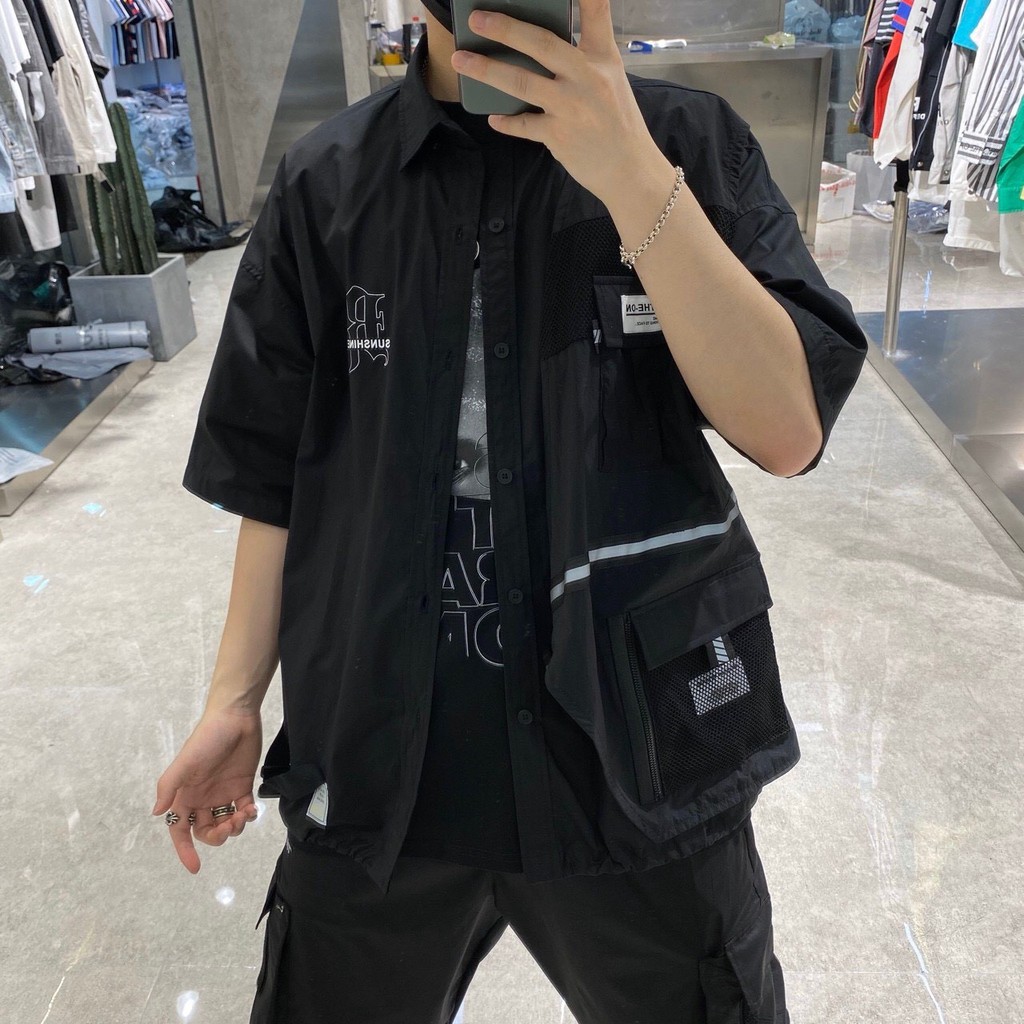 Sơ mi phối gile túi hộp
