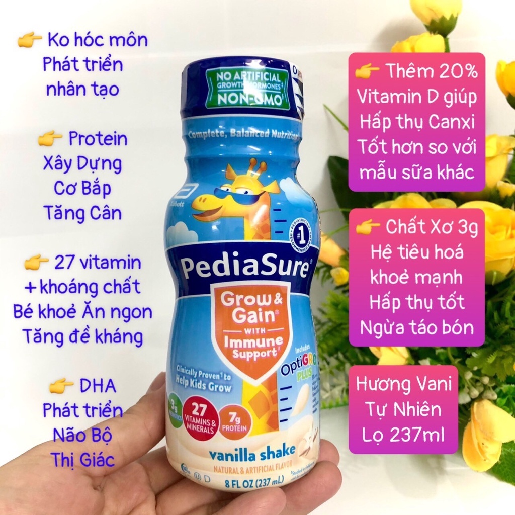 ❤️ [Quận 3] Sữa nước Pediasure Vani, Dâu, Socola, Fiber Chất Xơ DHA Mỹ 237ml