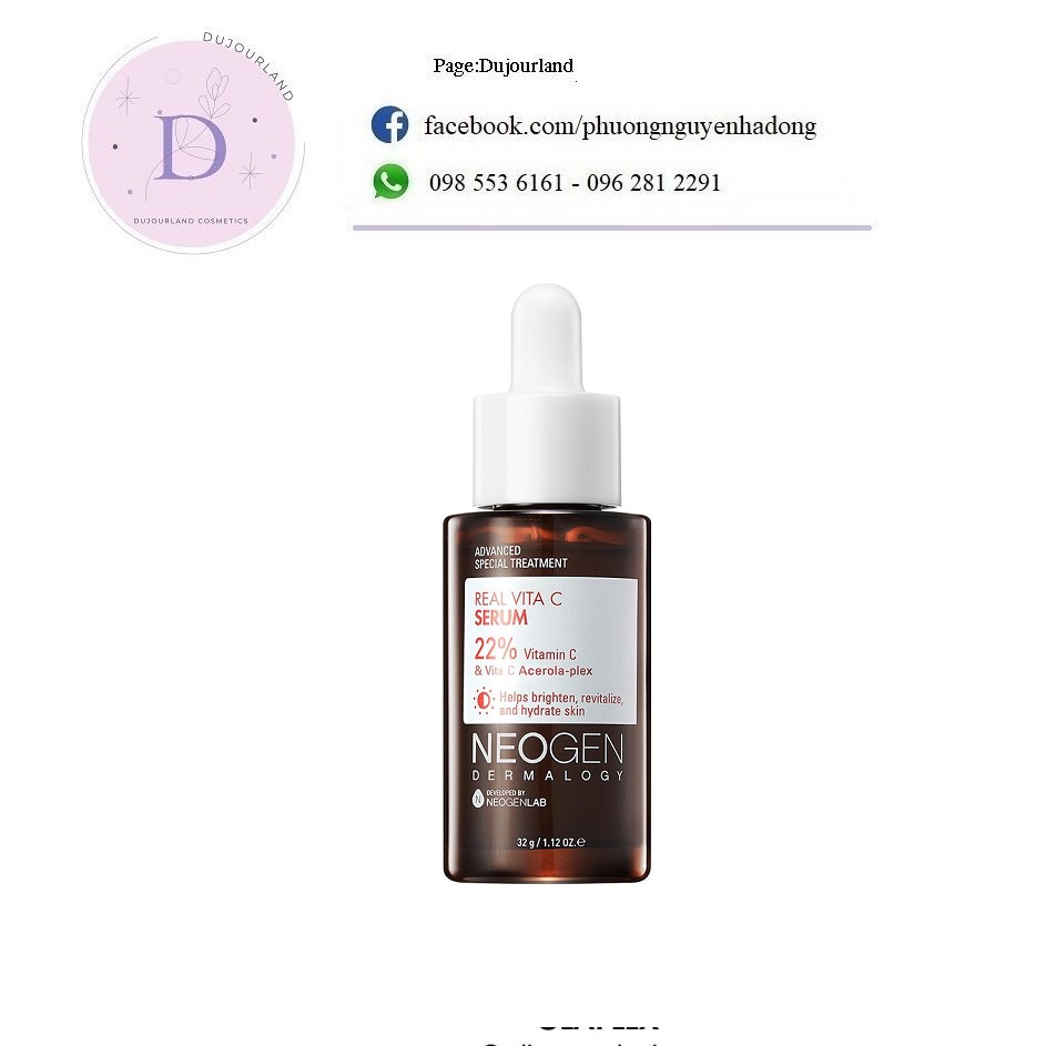 Serum Vitamin C Neogen Dermalogy Real Dưỡng Trắng, Mờ Thâm Neogen 32g NPP Shoptido