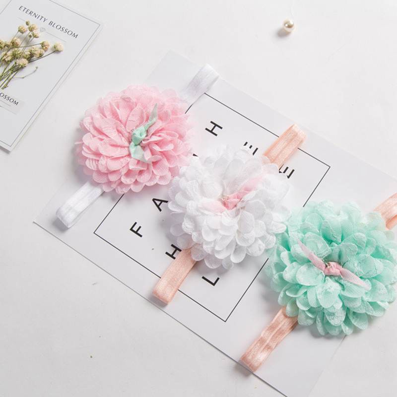 Băng đô đính nơ ren hoa xinh xắn cho bé gái