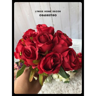 hoa lụa giả - một bó hoa hồng lụa cao cấp 12 bông