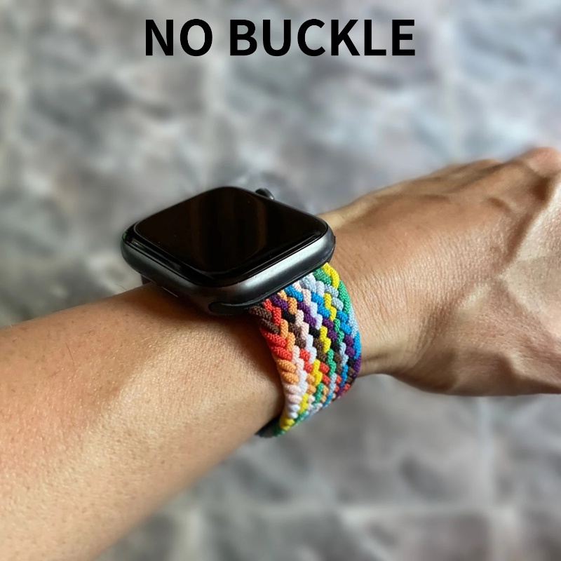 Dây Nylon Bện 44mm 40mm 38mm 42mm 44 mm Cho iWatch serie 3 4 5 SE 6 7 45mm 41mm