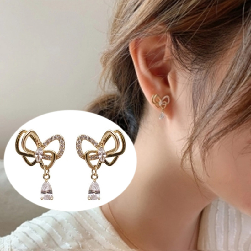 CHARMS Hoa Tai Đính Đá Thời Trang Dành Cho Nữ