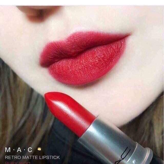 Son môi cao cấp (đỏ huyền thoại Mac Ruby woo)