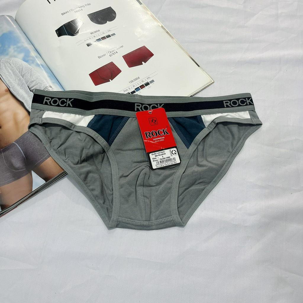 Quần lót nam tam giác cao cấp cotton Rock chính hãng lưng thấp bền đẹp, thoáng mát, thấm hút mồ hôi, co giãn thoải mái