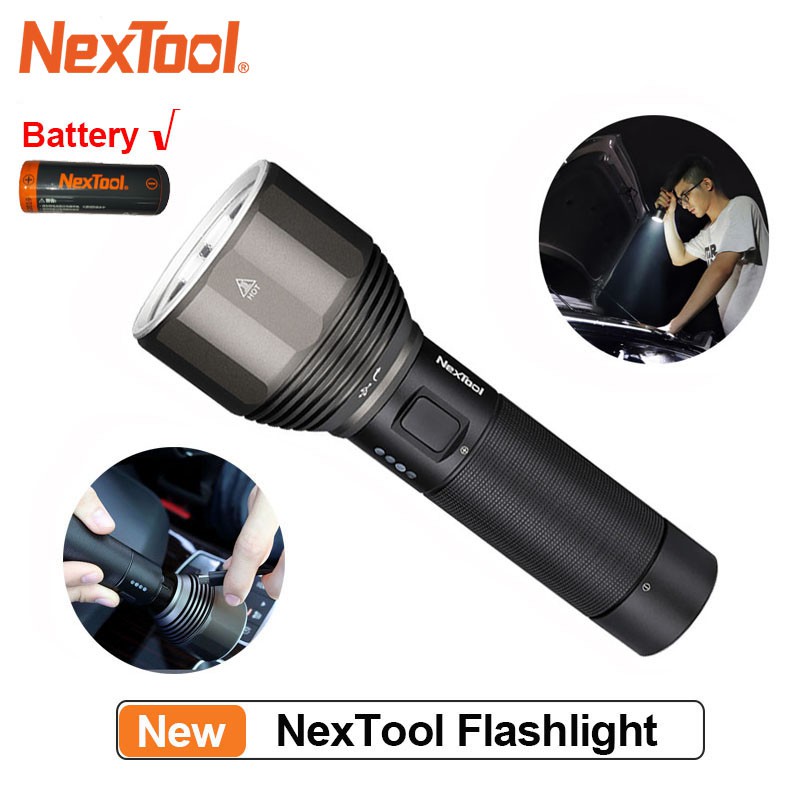 Đèn Pin Xiaomi Nextool Cầm Tay Model ZES0417 Siêu Sáng Chống Nước Hợp Kim Nhôm  + PIN SẠC ZIN