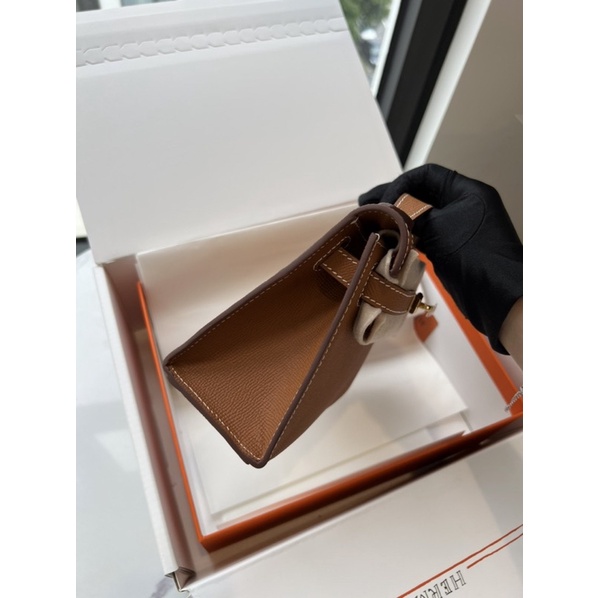 TÚI MINI KELLY POCHETTE DA XƯỚC KHOÁ VÀNG TẶNG KÈM DÂY XÍCH