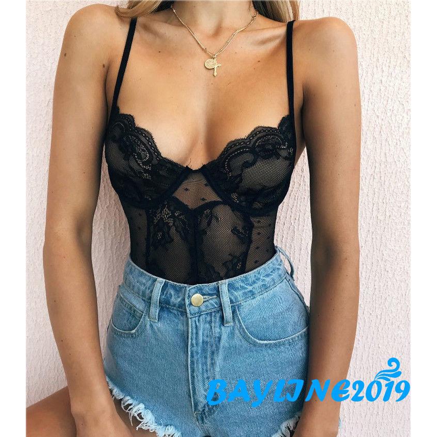 Áo liền quần ngủ lót hai dây phối ren nhiều màu sắc tùy chọn quyến rũ dành cho nữ