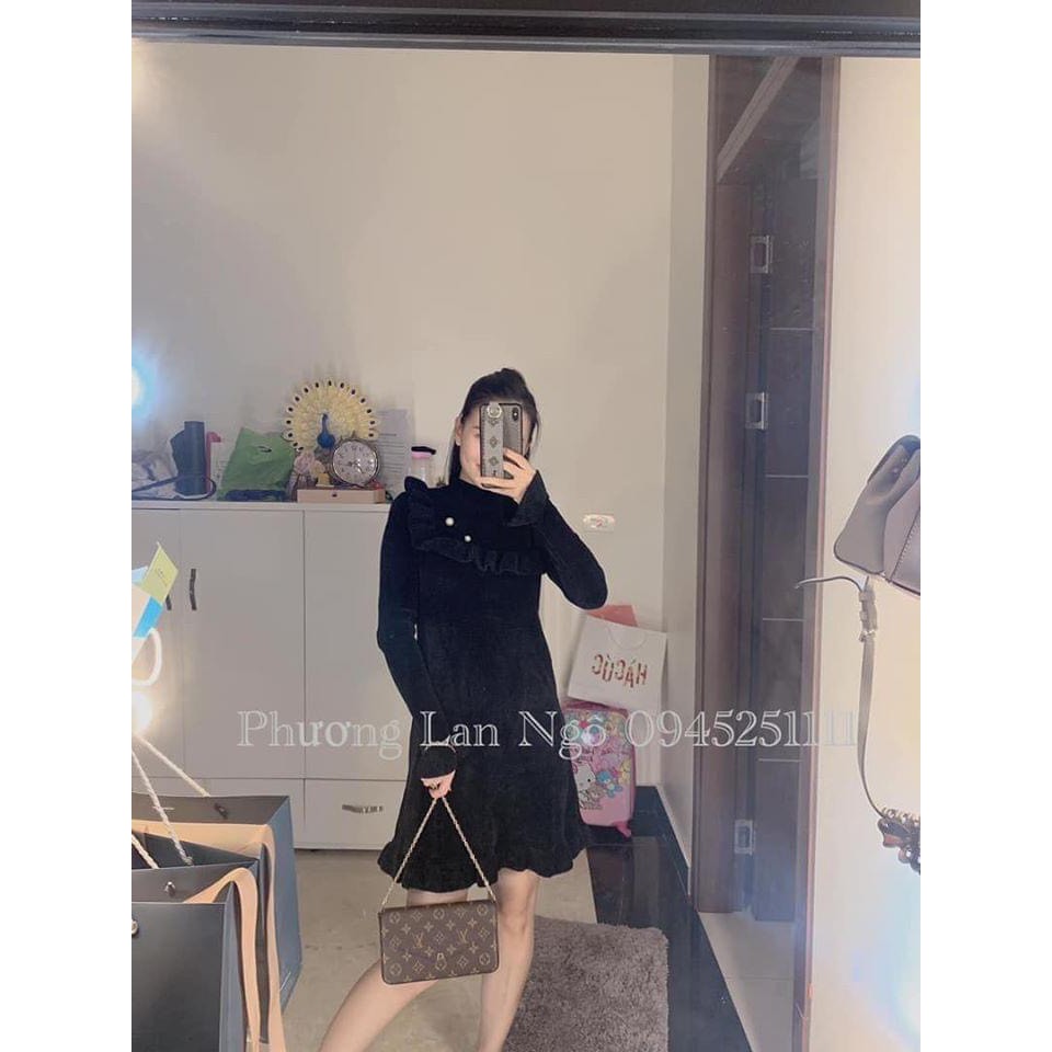 Váy len nhung ZARA authentic size M newtag