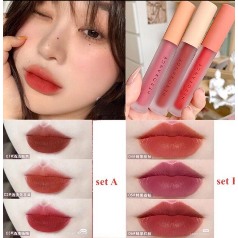 Sét 3 son kem lỳ Herorange FLUFLY LIP GLAZE | BigBuy360 - bigbuy360.vn