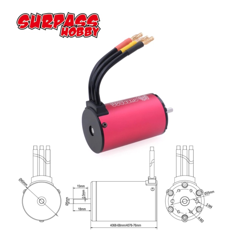Mô tơ hãng SURPASS HOBBY 4068 2050kv/2650kv Động Cơ Không Chổi Than Cho RC 1/8