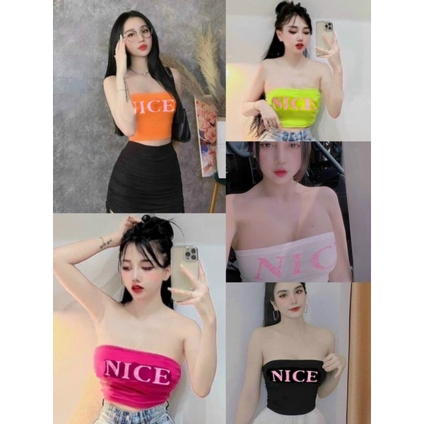 ÁO THUN ỐNG CHỮ NICE, ÁO QUÂY CHỮ SEXY MÀU NỔI MS70151