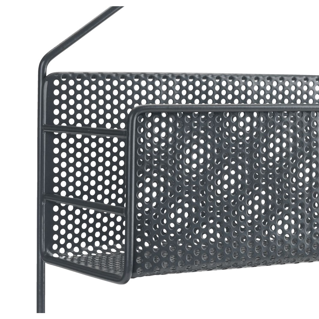 Giỏ treo phòng tắm | JYSK Eket | 2 ngăn | kim loại | xám | R26xD10cm