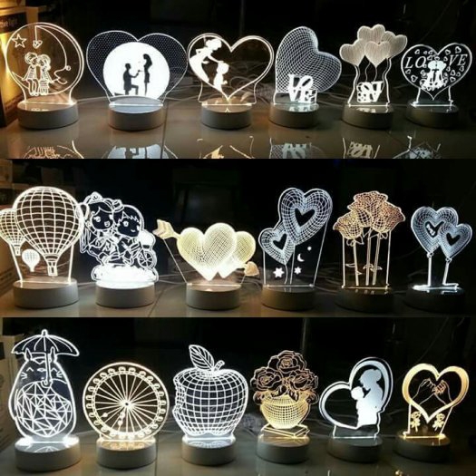 Đèn Ngủ 2D, Đèn Trang Trí, Quà Tặng Sinh Nhật Ý Nghĩa Cho Người Thân