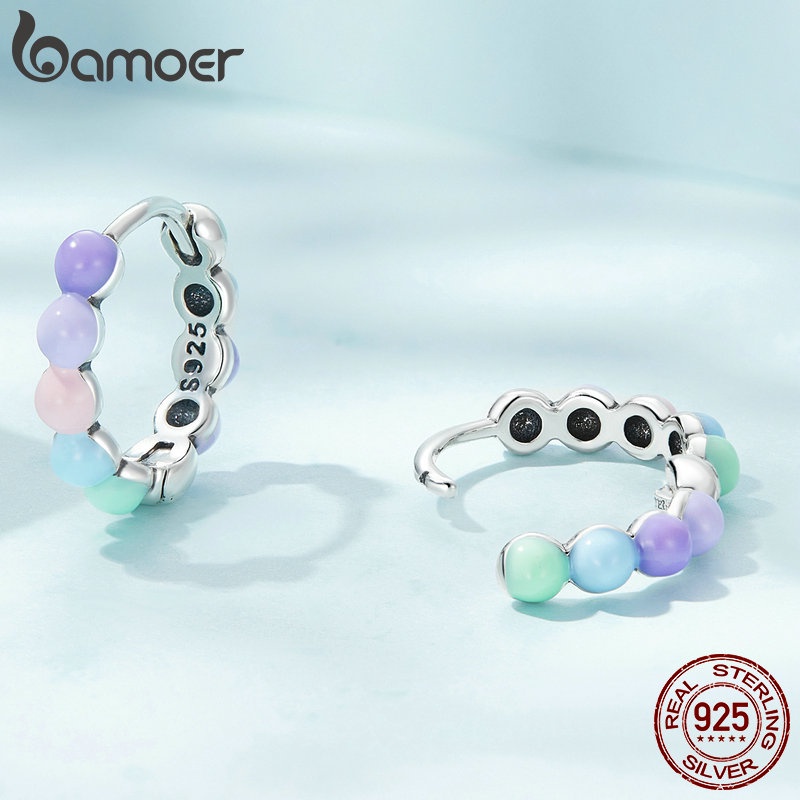 Bông tai Bamoer bạc 925 dạng dây xích thời trang