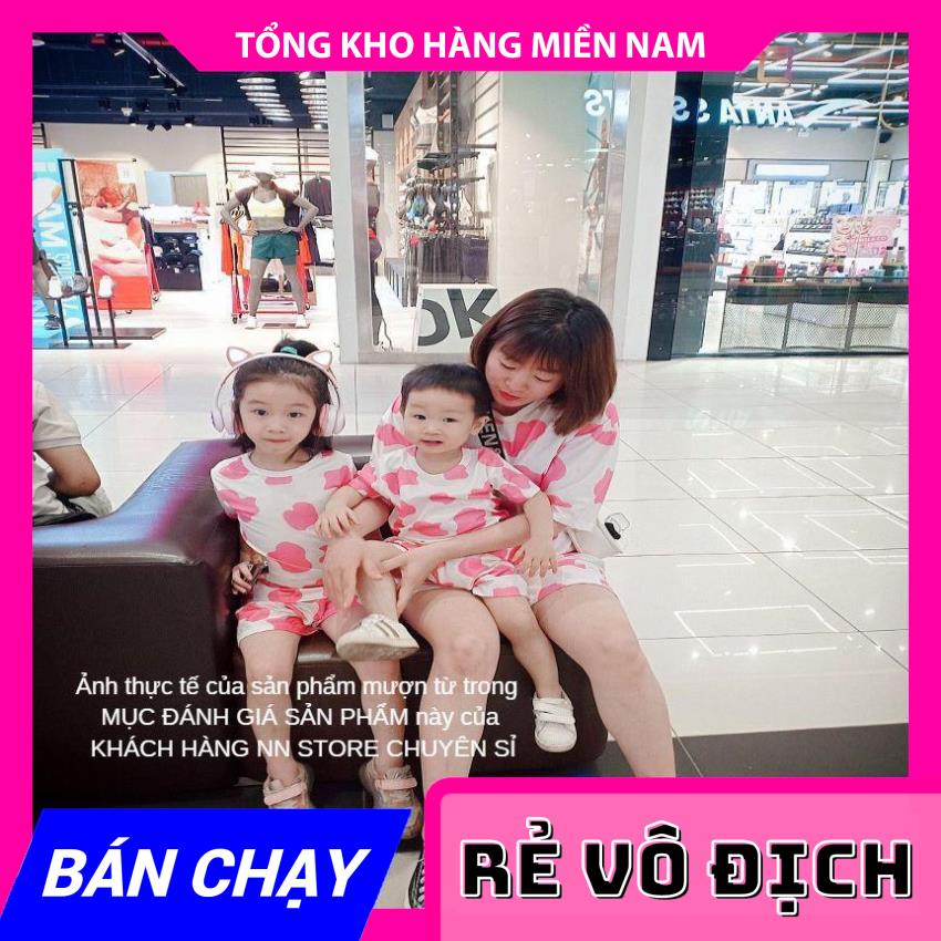 Đồ bộ bò sữa cho bé 5kg đến 70kg chất thun mềm mịn mát Đồ bộ gia đình bộ thun mẹ và bé