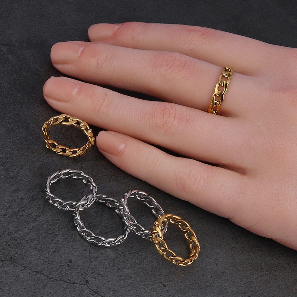 QQMALL Bộ Nhẫn Hình Học Đơn Giản Có Thể Điều Chỉnh Kích Cỡ Dành Cho Nữ