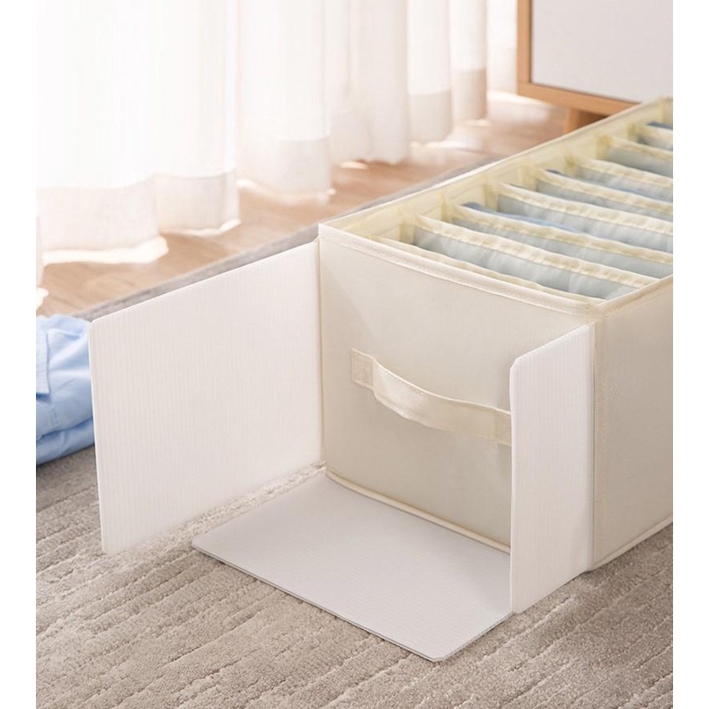 Hộp vải chia 9 ngăn cỡ lớn đựng quần jean áo sơ mi đa năng khay túi vải cao cấp sắp xếp gọn gàng tủ đồ