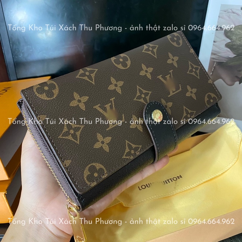 Ví Cầm Tay Nữ Thời Trang Hoa Nâu, Clutch Cầm Tay Cao Cấp (Hàng Fullbox - dập logo từng chi tiết)