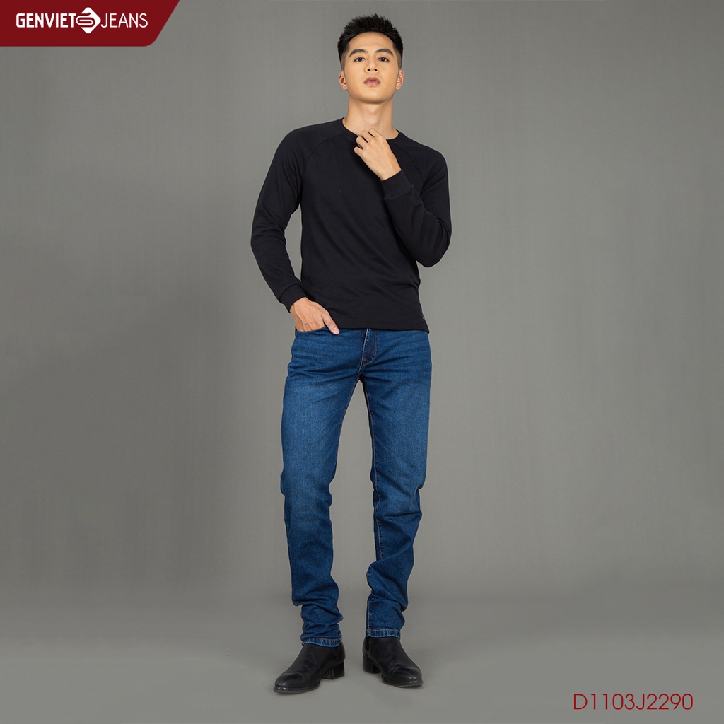 Quần Jeans Nam Genviet Jeans Dáng Đứng Col Đơn Giản Chất Bò Mềm Cao Cấp D1103J2290