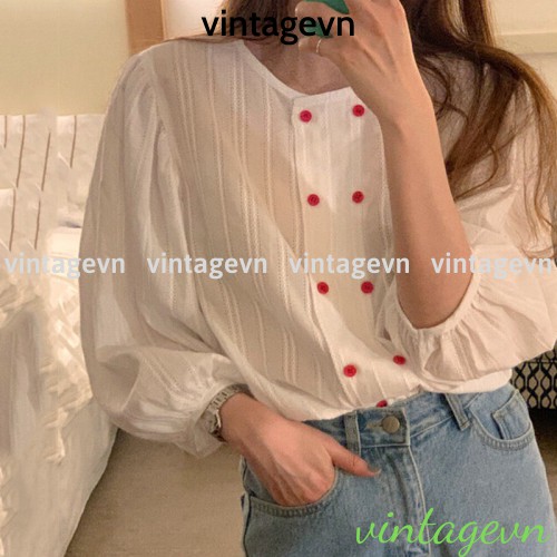 {vintagevn} áo babydoll tiểu thư Ulzzang A258 cổ ren quảng châu Thời trang Xmin huongmitxu | BigBuy360 - bigbuy360.vn