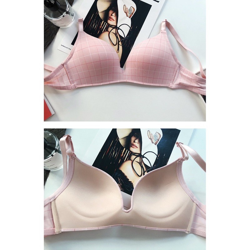 ♥️ SHOP UY TÍN ♥️ [Áo Lót Nữ] Áo Ngực Kẻ Caro Không Gọng Đệm Mỏng Áo Lót Mỏng A1020