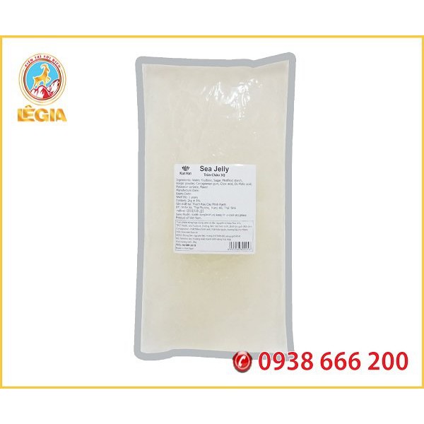 Thạch Ngọc Trai  Trắng 3Q Sea Jelly Gói 2kg - Nguyên Liệu Pha Chế Trà Sữa