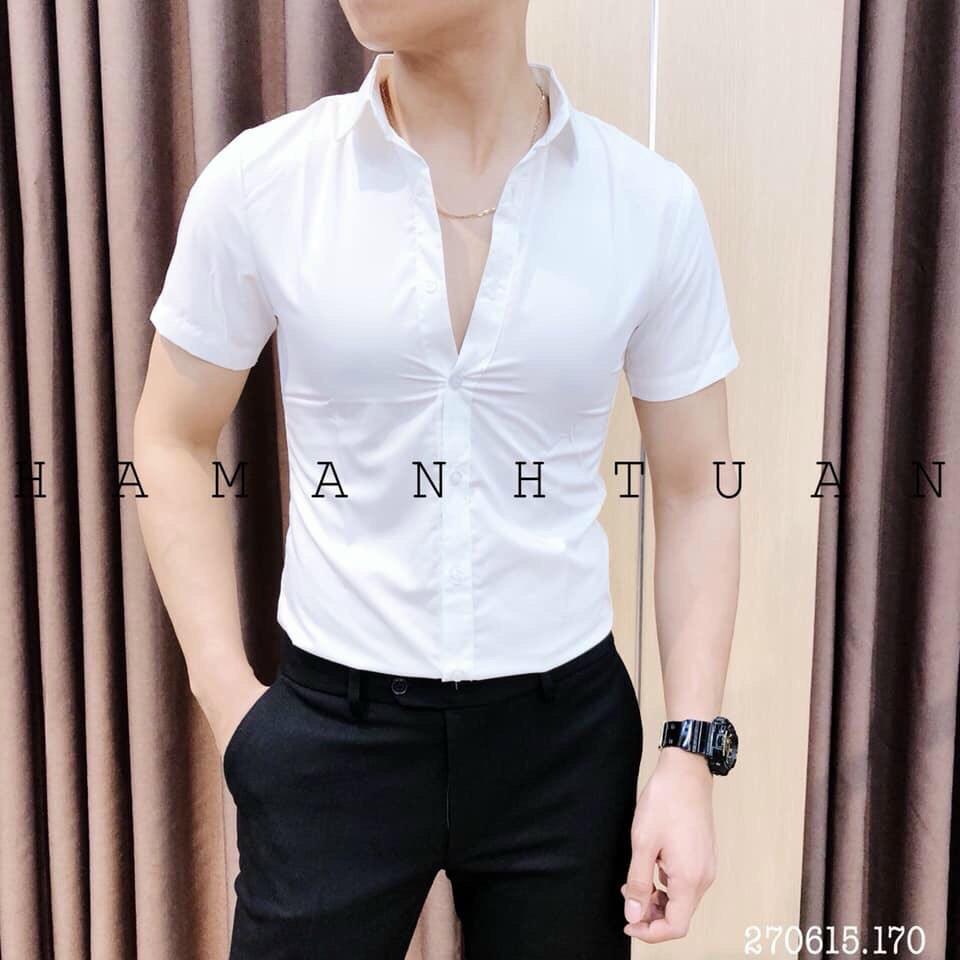 Áo sơ mi nam ngắn tay lụa mềm phong cách thời thượng JUVENO- 5 màu | BigBuy360 - bigbuy360.vn