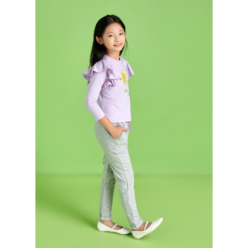 Quần thun lơ vê xám bé gái QDG014 - JADINY