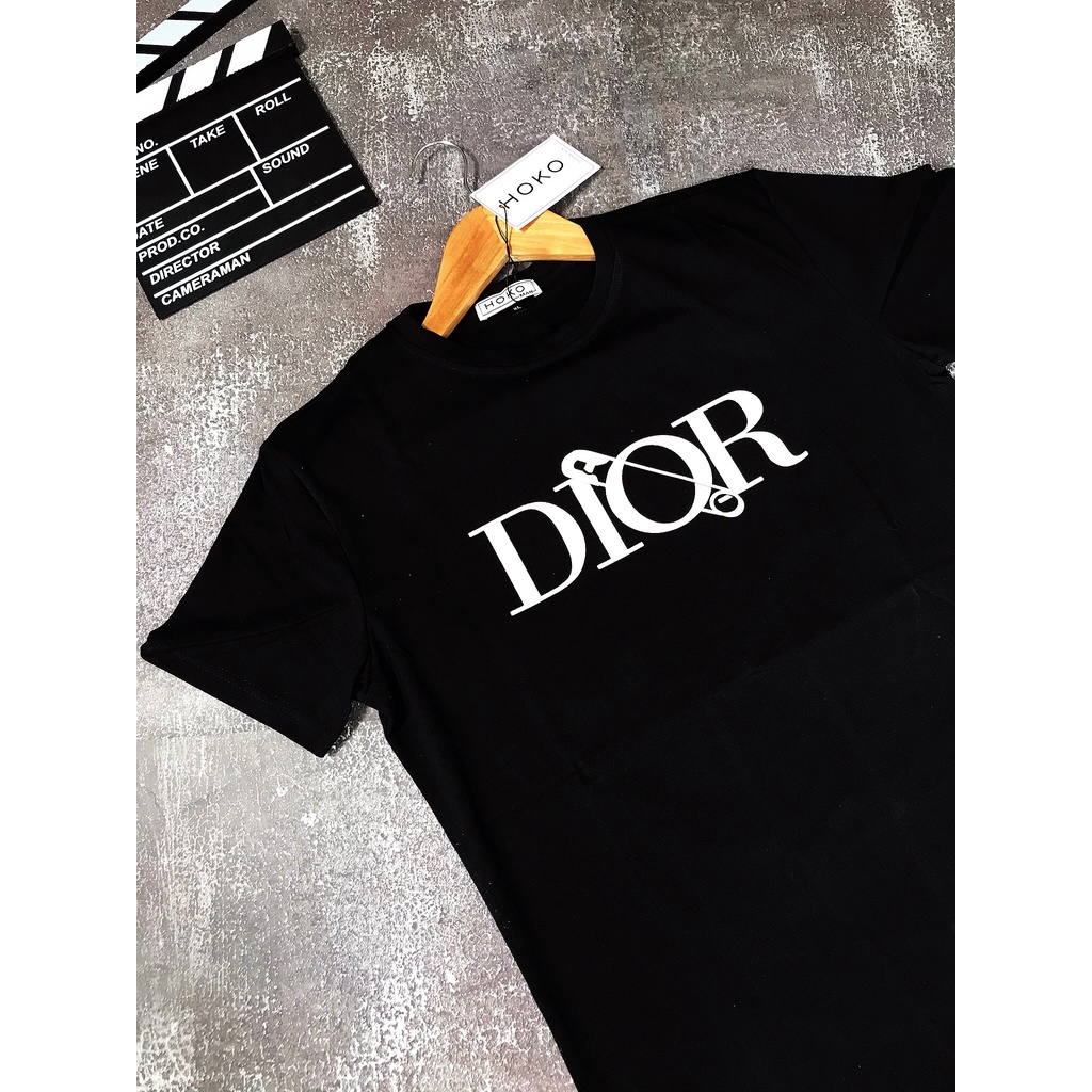 Áo thun nam nữ tay ngắn cổ tròn chất cotton họa tiết Dior thời trang phong cách thấm hút mồ hôi cực tốt