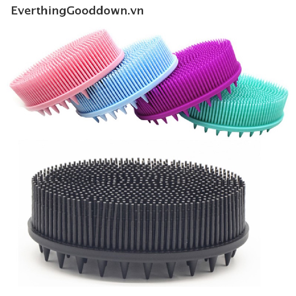 Everthinggooddown Bàn Chải Tắm Chà Lưng Massage Khô Bằng Silicone Cho Bé