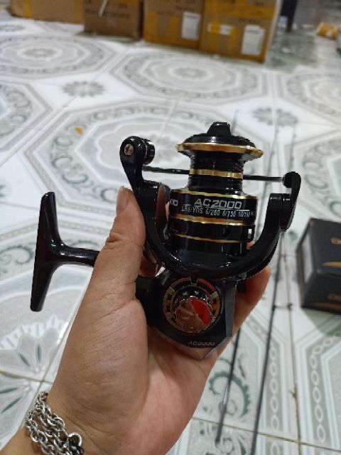 Bộ cần câu Lure 2 ngọn Fishing of catch máy đứng kèm máy câu DEUKIO AC2000 full kim loại