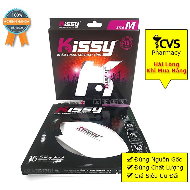 Khẩu Trang 3D Cao Cấp Kissy Sợi Hoạt Tính Ngăn Khói Bụi
