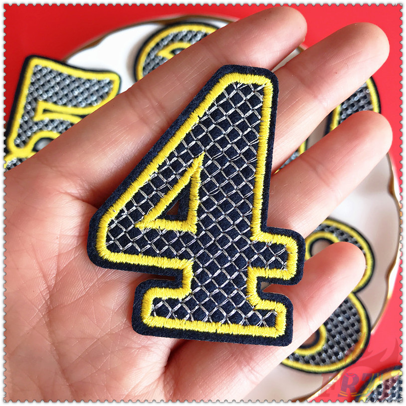 Miếng vá thêu trang trí quần áo hình chữ số nhiều màu sắc